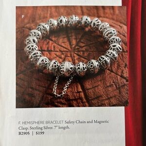 Silpada hemisphere bracelet B29057 inches in length Sterling silver